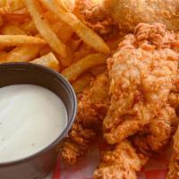 Chicken Tender 6 Piece · Buttermilk Breaded Chicken Strips served with your choice of dipping sauce