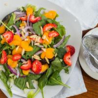 Orange Strawberry · mixed greens, mandarin oranges, strawberries, celery, red onions, toasted almonds, poppy see...