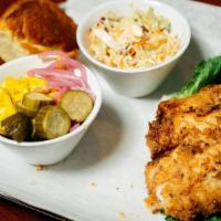 Catfish Dinner · Blackened or Fried w/ 2 Sides and Corn Bread