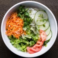 Vermicelli Salad · Vermicelli noodles, lettuce, cilantro, green onion, cucumber, pickled carrots and daikon, to...