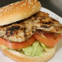 Grilled Chicken Sandwich · With lettuce, tomato and mayo.
