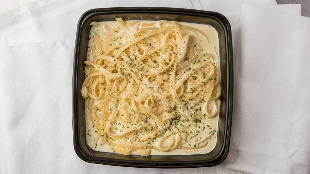 Fettuccine Alfredo · Flat noodles, cream sauce. 1182 cal.