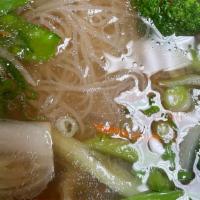 Vegetable Pho · Broccoli, peapod, napa, cabbage, carrot, bell peppers, onions.