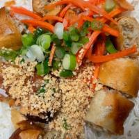 Eggroll Bun · Vermicelli rice noodle with salad mixture of lettuce, cucumber, bean sprout, pickled carrots...