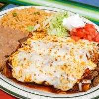 Enchiladas Clasicas Dinner · Three enchiladas clasicas, filled with cheese or your choice of meat and your choice of sals...