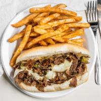 Philly Cheesesteak · Include fries and drink.