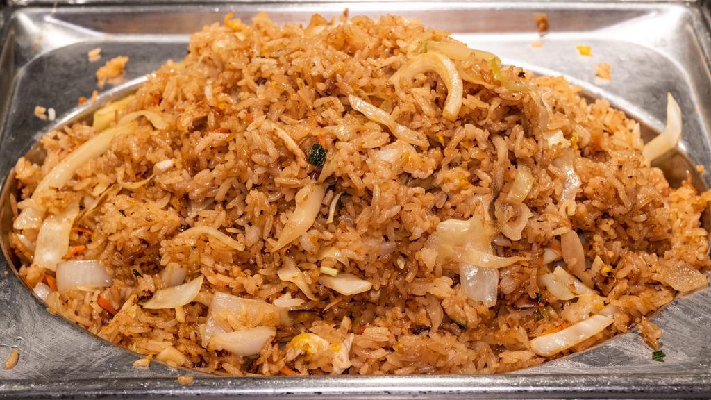 Fried Rice (Tray) · extra charge for choice of chicken, beef, or shrimp.