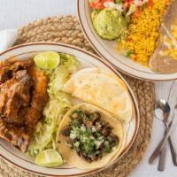 Three Amigos · Three ribs, one beef quesadilla and one asada taco. served with guacamole, pico de gallo, ri...
