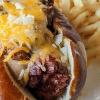 Coney Dog · All Beef Hot Dog topped with Detroit Coney Sauce, Diced Onion, Cheddar, & Stadium Mustard se...