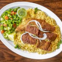 Gyro And Rice  · seasoned in house carved gyro over rice  served with a salad