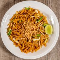#4 Pad Thai · Rice noodles, eggs, bean spouts, green onion, tamarin juice, pad thai sauce, with peanuts on...