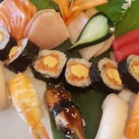 Sushi And Sashimi Combo · Chef’s choice nigiri and sashimi with one classic maki.