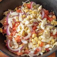 Chopped Wedge · Crisp iceberg lettuce, our own 1000 Island dressing, red onion, hard-boiled eggs, tomatoes, ...