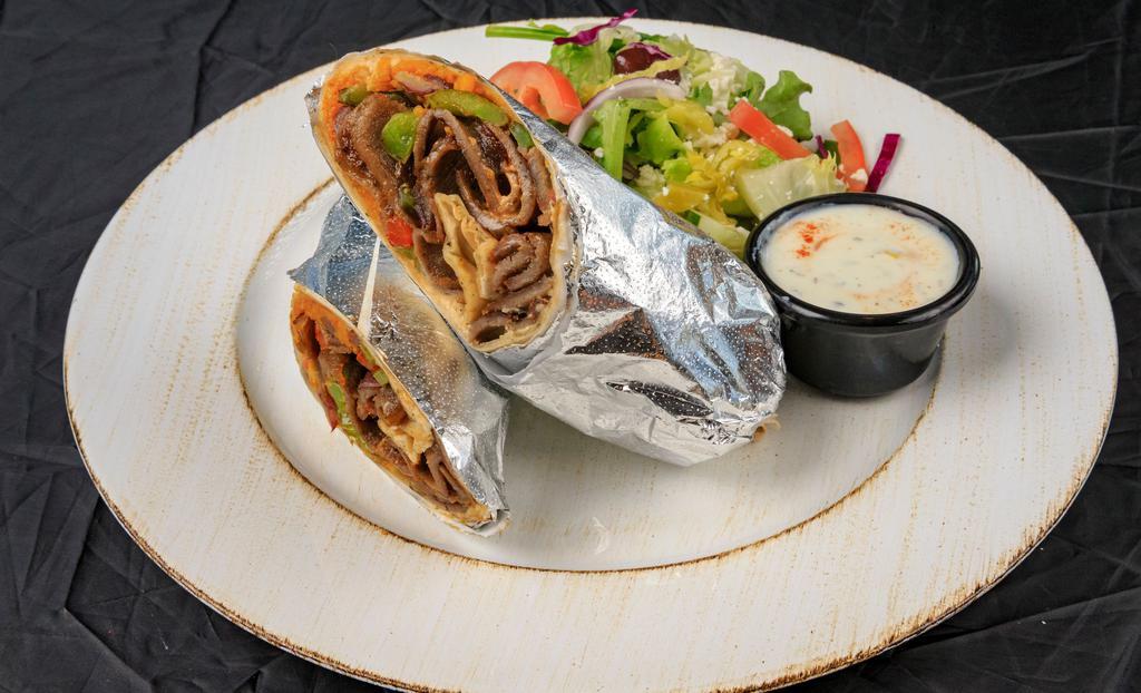 Gyros Wraps  · Sliced gyros meat with, seasoned jasmine rice, sautéed bell peppers (red and green) red onions and a side of basil’s tzatziki sauce (House Favorite).