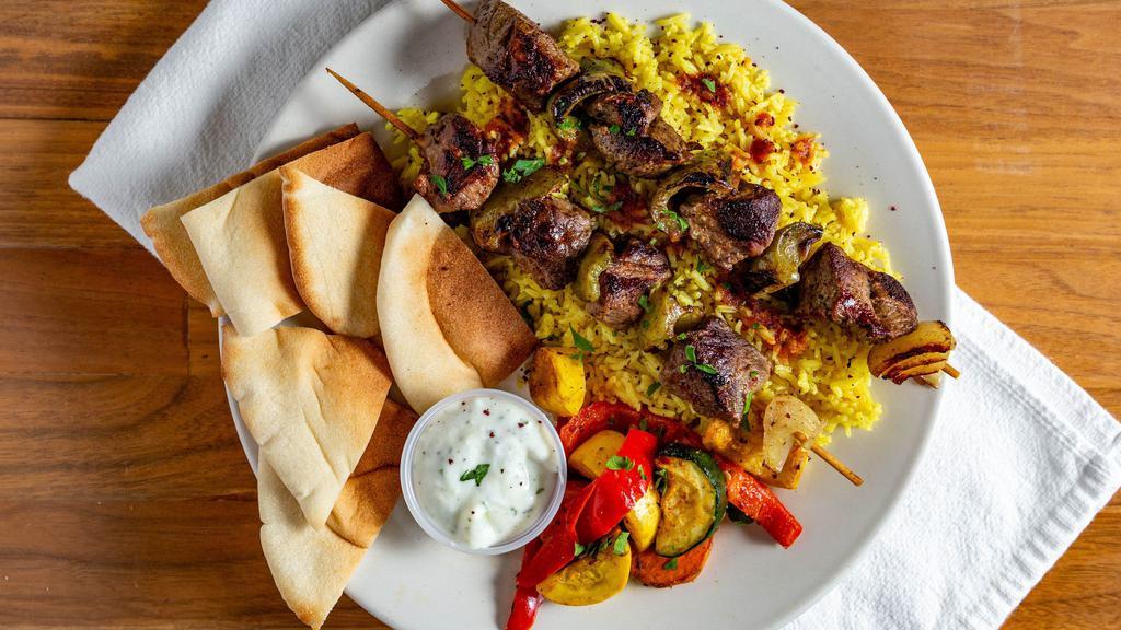 Lamb Kabob · Gluten free. Fan favorite. Marinated in lamb on a skewer grilled to perfection.