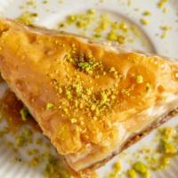 Baklava · Fan Favorite. Layers of walnuts, and phyllo baked to a golden crisp and topped with honey sy...