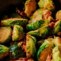Brussel Sprouts · Flashed fried, with maple chipotle glaze and bacon.