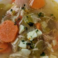 Chicken Soup · Made from scratch chicken soup. We start with fresh chickens and use our own homemade noodle...