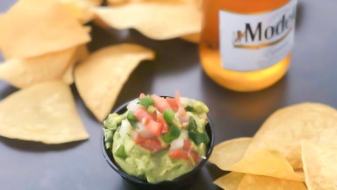Guacamole And Chips · avocado-based dip with onion, garlic, tomato and lime juice.