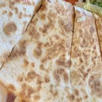 Quesadillas · Your choice of cheese, chicken, beef or Philly steak with onion and green pepper.