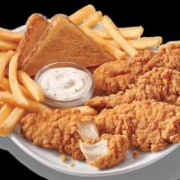 Chicken Strip Basket- 4Pc · A DQ signature, 100% all-tenderloin white meat chicken strips are served with crispy fries, ...