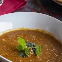 Red Lentil Soup · Vegetarian. Red lentils, tomatoes and roasted garlic.