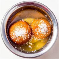 Gulab Jamum · Cheese ball dumpling in sugar syrup.