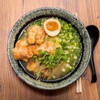 #3. Torishio Ramen · Tenka Ramen favorite: Chicken broth, chicken Karaage boiled egg Japanese sprouts scallions.