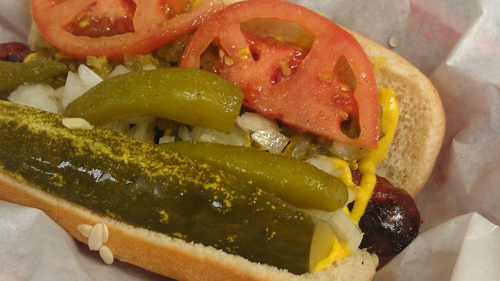 (2) Hot Dog Special · Specify Chicago style (add sport peppers?) or your choice of toppings. Includes small fry or chips and medium drink.