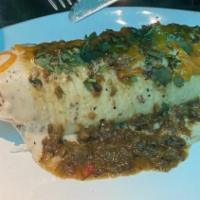 Big Bad Burrito · Flour tortilla filled with two scrambled eggs, breakfast potatoes, black beans, cheese blend...