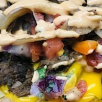 Fajita Loaded Fries  · Chive fries, cheese sauce,grilled steak, fresh pico, grilled fajita peppers and onions and t...