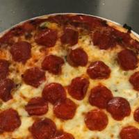 Doreen'S Supreme · Five toppings for the price of four sausage, pepperoni, mushrooms, green peppers & onions.