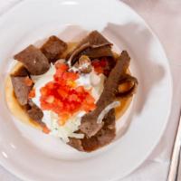 Mini Gyros · Served on a 4-inch pita, thinly sliced unique recipe gyros off the spit piled high with onio...