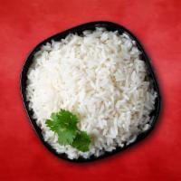 Plain Basmati Rice · Steamed plain long grain basmati rice.
