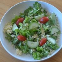 Build Your Own Salad · Add any toppings of your choice on a bed of lettuce, tomatoes and cucumbers (picture as an e...