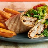 Chicken Breast Wrap · Served with a mix of crunchy vegetables, sweet chilli jam and tangy yogurt sauce.