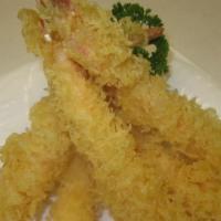 Shrimp Tempura Appetizers (5) · Lightly breaded, five pieces of fried shrimp.