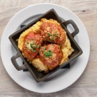 Veal Meatballs · parmesan polenta, marinara, herbs