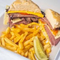 Roast Beef Sandwich Combo · Sandwich with thinly sliced beef that has been cooked over a dry heat. Includes your choice ...