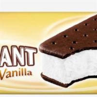 **Giant Vanilla Sandwich · A giant treat with vanilla ice cream packed between two chocolate-flavored wafers each bite ...