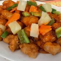 Sweet & Sour Chicken · Bell Pepper, carrots, pineapple with Sweet sour sauce
