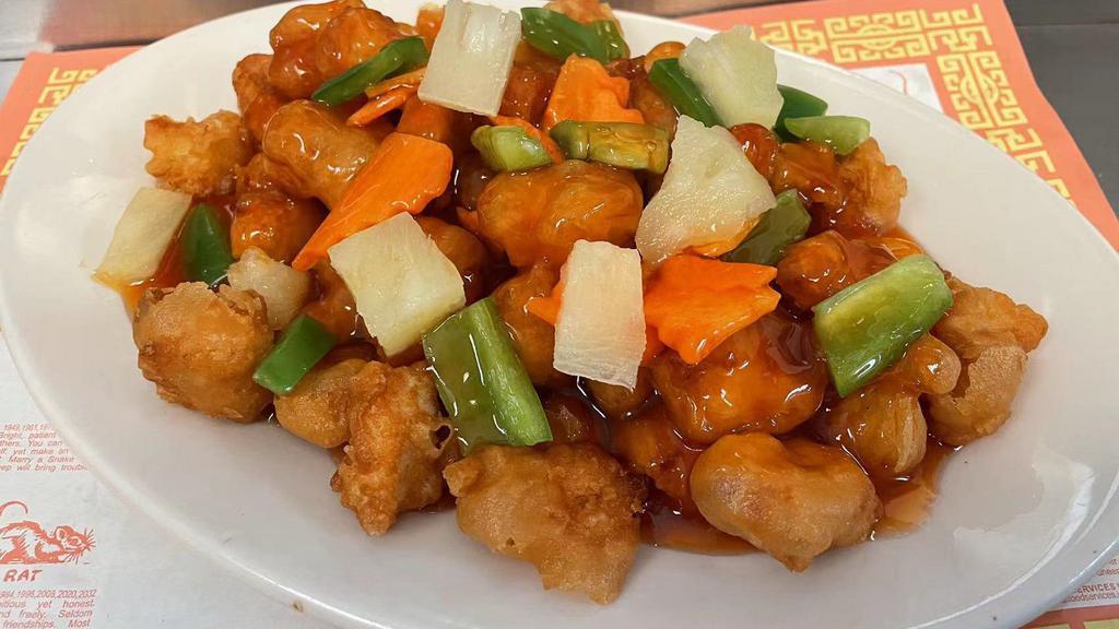 Sweet & Sour Chicken · Bell Pepper, carrots, pineapple with Sweet sour sauce