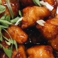Chicken In Bbq Sauce · Chicken with green onions in Asian BBQ sauce.