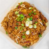 B.B.Q. Pork Fried Rice · Rice stir-fried with soy sauce, mince B.B.Q. pork, egg, green onion and bean sprout.
