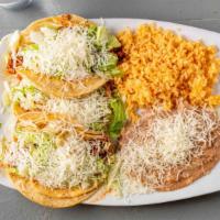 Taco Dinner · Three tacos with your choice of meat and tortillas.