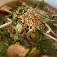 House Special Boat Noodle Soup (Regular) - Clear Broth · Clear and simple broth. House special has prime cuts of beef, meatballs, tendons, prawns and...