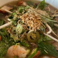 House Special Boat Noodle Soup (Large) - Clear Broth Large · Clear simple broth. No blood in the soup. House special has prime cuts of beef, meatballs, t...