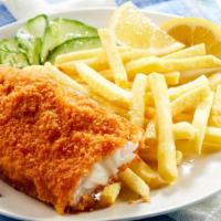Fish Dinner · Choose your type of fish. Served with our hot fries, bread and fresh coleslaw.