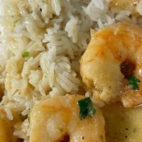 Shrimp Scampi  · Sauteed shrimp mix with white wine, lemon garlic and served with rice