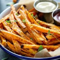 Sweet Potato Fries · Delicious handcut sweet potato fries.